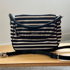 kate spade Black and White Striped Shoulder Bag